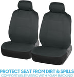 BDK PolyPro Car Seat Covers Full Set in Solid Charcoal – Front and Rear Split Bench Seat Covers for Cars, Easy to Install Car