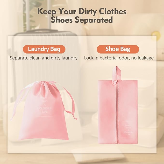 8 Set Packing Cubes for Suitcase, Packing Cubes for Carry on Suitcases, Luggage Organizer for Travel Essentials, Large Mesh L