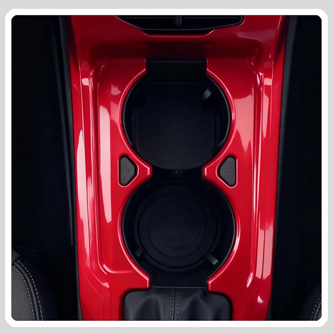 Center Console Frame Cover,for Kia K4 2024 2025 2026, Gear Shift Panel,Cup Holder Trim - Wine Red Protective Accessories