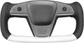 MEWANT Hand Stitched White Leather Steering Wheel Cover Wrap for Tesla Model S 2021-2023 / Model X 2021-2023 Steering Wheel Accessories