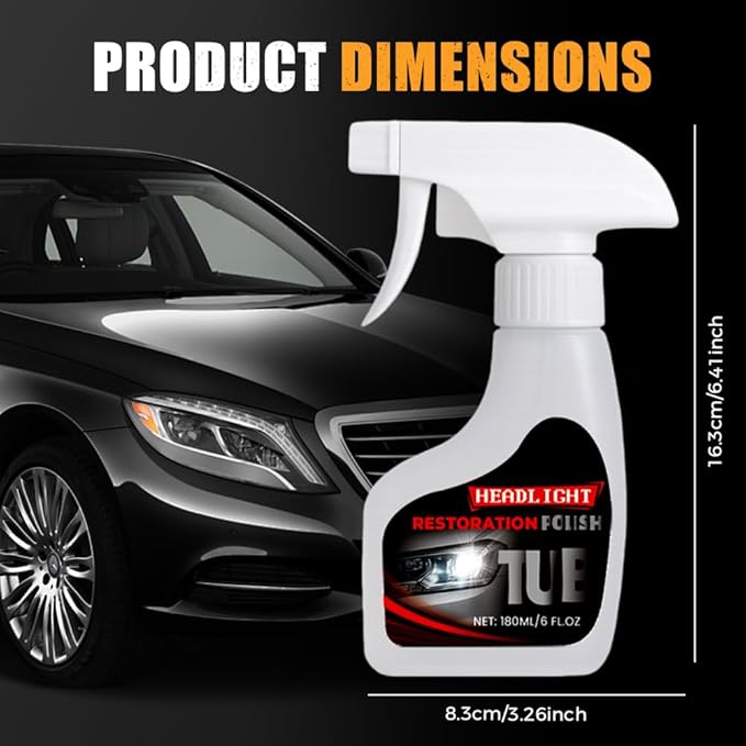 Automotive Headlamp Restoration Fluid Kit, Headlight Restoration Kit Car Headlight Restorer with Sponge and Towel, Headlight Cleaner and Restorer Kit for Car (2pcs)