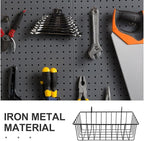 ULTECHNOVO Hanging Wire Basket 9.84X5.51X4.33 Inch Metal Storage Organizer for Pegboard Grid Wall Kitchen Garage Rv Tool Shed