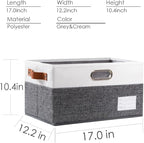 PRANDOM Larger Foldable Storage Bins with Handles [5-Pack] Fabric Collapsible Storage Boxes Baskets Cubes Containers with Han