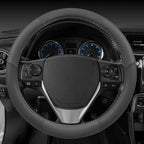 Motor Trend Perforated Microfiber Leather Steering Wheel Cover for Cars Trucks SUVs Vans, Sporty Racing Improved Grip Anti-Fa