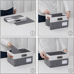 PRANDOM Foldable Storage Bins with Handles [3-Pack] Fabric Collapsible Storage Boxes Baskets Cubes Containers with Handles fo