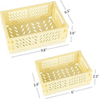 Tixill 2-Pack Mini Foldable Plastic Baskets for Organizing and Storage, Collapsible Storage Crate for Home Kitchen Bedroom Ba