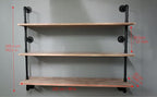 Floating Shelves,Wall Mounted Rustic Wood Shelf,Pipe Shelves,Industrial Pipe Shelving with Real Wood Planks 48 inch Industria
