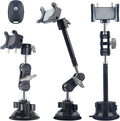 leepiya Phone Mount for car, 360° Adjustable Dashboard Windshield Car Phone Holder Mount, Ultra-Durable Metal,car Mount for Camera vlogging, Car Phone Mount for iPhone Samsung All Smartphones