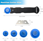 Gomake Vinyl Wrap Cutter Car Coating Film Window Tint Cutting and Trimming Alloy Roller Positioning Knife Paperback Slitter Knife Car Wrap Film Vinyl Gap-Cutter for Car Wrapping,Wallpaper Pasting