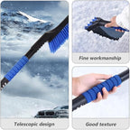 FAVOMOTO 1pc Snow Scraper and Ice Removal Brush Detachable Multi-Function Tool for Snow Removal Telescopic Design for Suvs and Trucks Compact Easy to Store