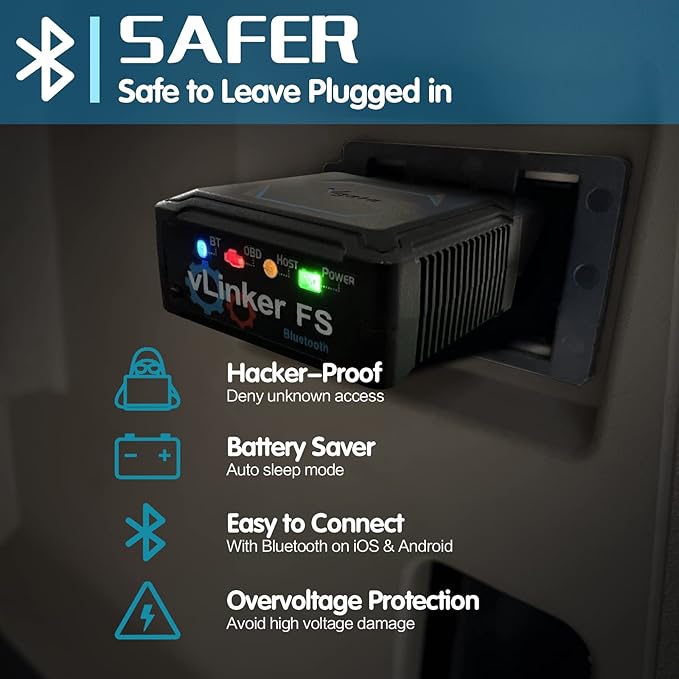 Vgate vLinker FS Bluetooth OBD2 Diagnostic Scan Tool, OBDII Car Code Reader for iOS, Android & Windows