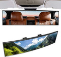 Broadway Car Rear View Mirror HD Anti Glare Universal 12 Inch large Field of View Panoramic Rearview Mirror with Wide Angle Blue Tint for Car SUV and Truck12 Inch White