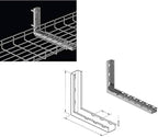 Kable Kontrol L Type Bracket – 4” Width - Wire Mesh Tray Cable Management Rack Cords Organizer Cable Basket, Zinc Plated Stee