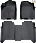 Rough Country All Weather Floor Mats for Nissan Titan Crew Cab (2004-2015) - Non-Slip Waterproof Flexible Floor Mat, Front & Rear Set