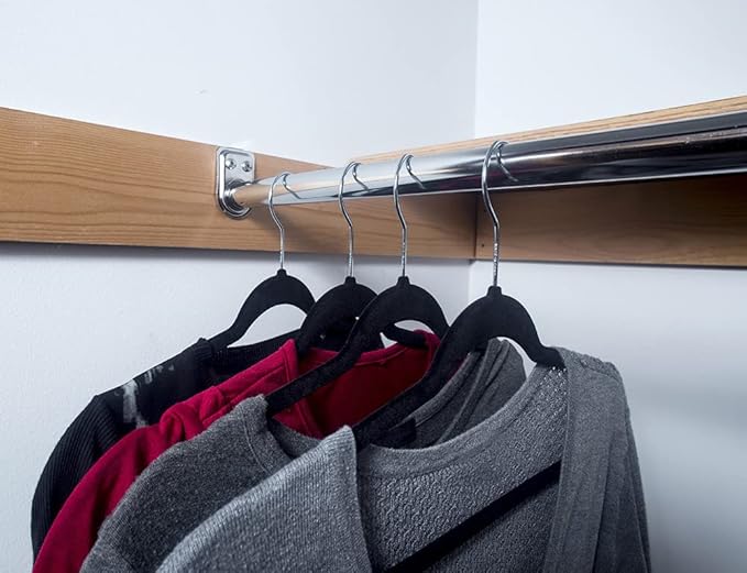 Design House 40 Inch to 72 Inch Adjustable Closet Rod for Hanging Clothes, Polished Chrome, Heavy Duty Steel Construction – D