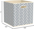 Amazon Basics Collapsible Cube Storage Organizer Bins, 24-Pack, 10.5 x 10.5 x 11 inches, Chevron Grey