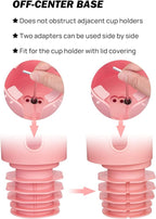 JoyTutus Cup Holder Tray for Car, Car Cup Holder Expander with 360°Rotation Tray, Large Cup Drink Holder Fit for Yeti/Hydro Flask, Detachable Food Tray Table, Pink Car Accessories