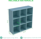 OSCHF 9-Cube Storage Shelf Bookcase - Wooden 3-Tier Floor Standing Open Bookshelf for Home and Office, Display Cabinet, Light