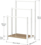 HOOBRO Free Standing Towel Rack, 3 Tier Blanket Rack, Blanket Holder for Bathroom, 16.9" L x 11" W x 31.9" H, Industrial Meta