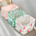 Foldable Storage Basket - Set of 6 Small Collapsible Canvas Containers Organizers with Handle for Home Decor or Storing Toys,