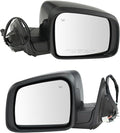 TRQ 2 Piece Driver and Passenger Side Mirror Assembly Set Electric Adjustment Heated Memory Black Compatible with 2011-2018 D