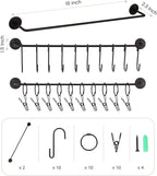 Livelab Hat Rack for Wall, Hat Organizer for Baseball Caps with 10 Hooks+10 Clips, 2 Pack Modern Metal Hat Storage Wall-Mount