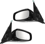 TRQ 2 Piece Driver and Passenger Side Mirror Assembly Set Electric Adjustment Heated Memory Black Compatible with 2009-2013 I