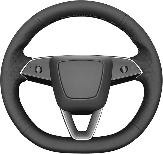 MEWANT DIY Stitching Steering Wheel Cover Wrap for Tesla Model 3 Highland 2023-2025/Model Y 2025 Highland for Tesla Model 3/Model Y Accessories