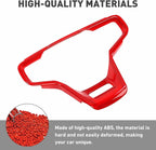 for Ford Bronco 2021 2022 + Interior Steering Wheel Panel Cover Compatible with Ford Bronco 2021 2022+ (ABS,1PC,Red)
