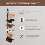 Cowboy Hat Rack Holder for Wall - Wild Western Style Design Hat Organizer with 6 Hat Hooks for Wall Mount, Hat Stand and Hang