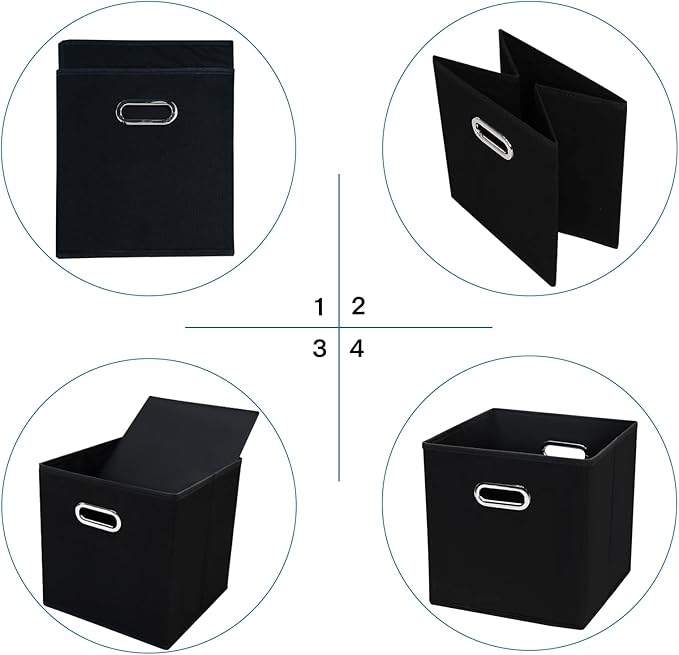 STOREONE Fabric Storage Bins Cubes Baskets Containers-(11X11X11) with Dual Handles Cube Storage Organizer Bins for Shelf Clos