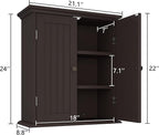ChooChoo Bathroom Wall Cabinet, Over The Toilet Space Saver Storage Cabinet, Medicine Cabinet with 2 Door and Adjustable Shel