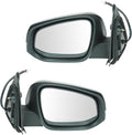 TRQ 2 Piece Driver and Passenger Side Mirror Assembly Set Electric Adjustment Heated No Memory Black Compatible with 2016-202