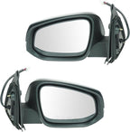 TRQ 2 Piece Driver and Passenger Side Mirror Assembly Set Electric Adjustment Heated No Memory Black Compatible with 2016-202