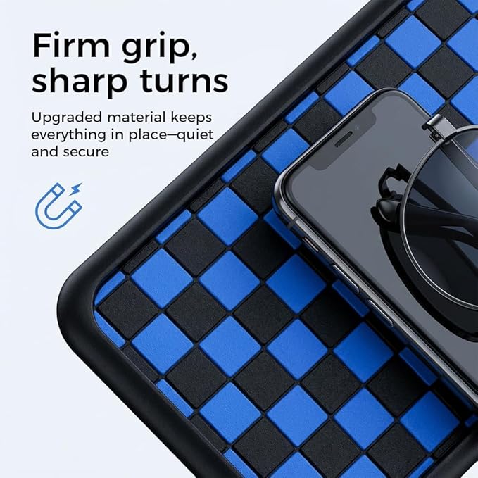 Multifunctional Car Anti-Slip Dashboard Mat with 360° Rotating Phone Holder & Hidden Parking Number Plate, Universal Anti Sli