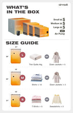 AirVault Vacuum Storage Bags for Travel & Home - Space Saver Compression Packing Bags Set for Clothes, Blankets & Seasonal St