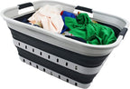 SAMMART 42L (11 gallon) Collapsible Plastic Laundry Basket - Foldable Pop Up Storage Container/Organizer - Space Saving Hampe