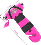 2 Pack Car Safety Hammer, 3-in-1 Emergency Escape Tool Window Breaker and Seat Belt Cutter with Light Reflective Tape for Fam