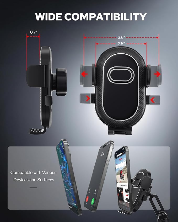 Benlari Upgraded Car Phone Holder - 2 in 1 Adjustable Cup Holder Expander Support 360° Degree Rotation - Car Cup Holder Phone Mount Compatible with All Smartphones