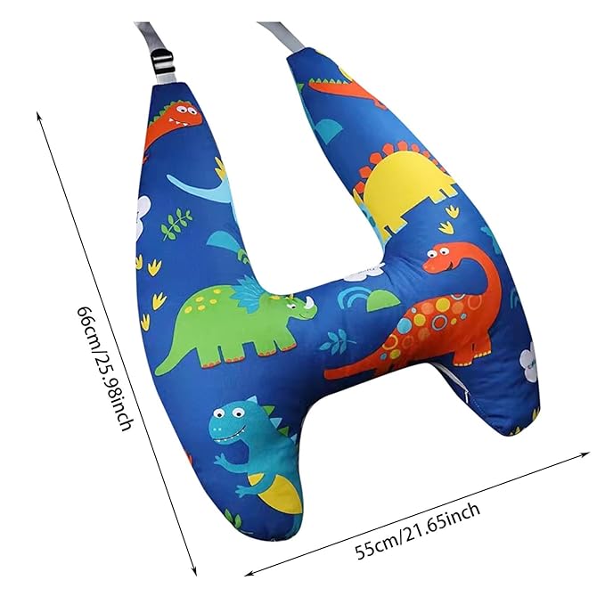 Car Seat Belt Pillow and Adjuster Kit for Kids, Travel Pillow Headrest Neck Support Cushion Seatbelt Cover and Safety Strap P