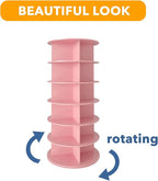 SpaceAid 6 Tier Rotating Shoe Rack Tower, Spinning Shoe Display Lazy Susan, Revolving 360 Shoe Rack Storage Round Carousel, V