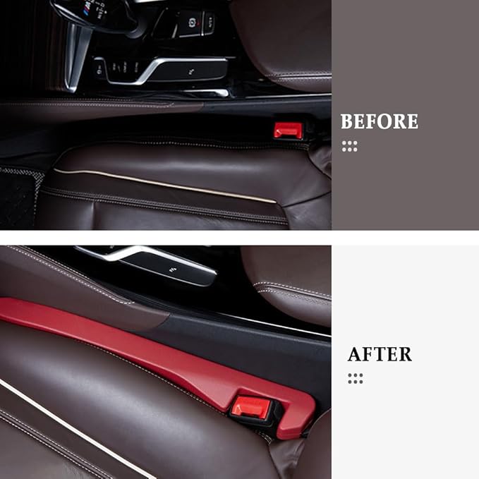 2PCS Car Seat Gap Filler,Flexible Seat Gap Organizer Between Seats for Tightly Filling Seat Gaps,Universal Car Side Seat Gap Filler Interior Car Accessories for Women & Men (Red)