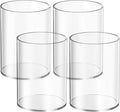 Mototo 4 Pieces Clear Acrylic Pen Holder Round Acrylic Pencil Cup Clear Makeup Bush Holder Acrylic Desktop Stationery Organiz