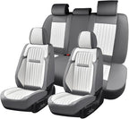 Coverado Car Seat Covers Full Set, Seat Covers for Cars, Car Seat Cover, Car Seat Protector, Leather Car Seat Cushion, Waterp