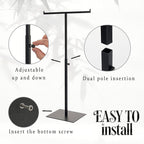 Purse Display Stand Jewelry Towers - 2 Pack Purse Stand Handbag Bag Display Black Tabletop Stainless Steel Hook Hanging Jewel