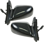TRQ 2 Piece Driver and Passenger Side Mirror Assembly Set Manual Folding Electric Adjustment Non-Heated No Memory Black Compa