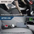 2PCS Car Seat Gap Filler Organizer, Car Organizers and Storage, Multi-Function Auto Side Seat Gap Filler for Prevent Items Falling, Vehicle Accessories Crevice Blocker for Truck SUV (Black)