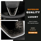 JSWAN Carbon Fiber Steering Wheel Panel Cover Fit fo Tesla Refreshed Model 3 Highland Performance (2024+) Model Y Juniper (2025+) Steering Wheel Frame Trim Cover (Forging)