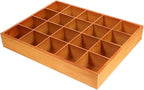 PRETYZOOM Wooden Sorting Tray Closet Drawer Divider Organizer with 20 Compartments Suitable for Socks Briefs Keys Stationery 
