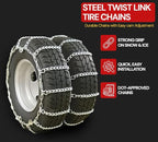 Mytee Products Truck Tire Chain Kit – (Set of 2) CAM Square Link Dual Snow Tire Chain for 24.5" Tires, 14" Tire Chain Wrench 